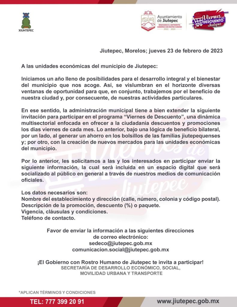Inician las inscripciones al programa "Viernes de descuento"