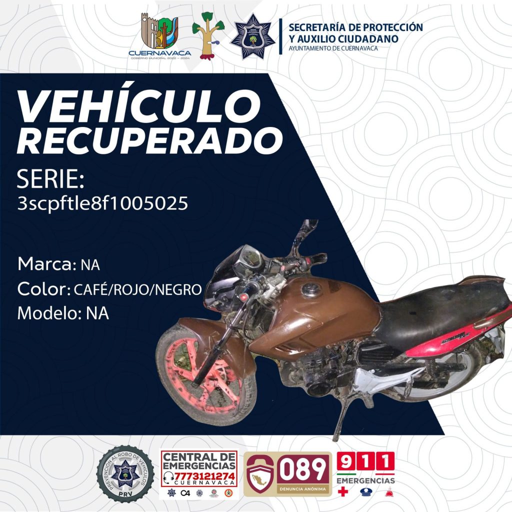 La (SEPRAC) continúa registrando la recuperación de vehículos robados, ya que del 01 de enero al 25 de junio han recuperado 92 vehículos,