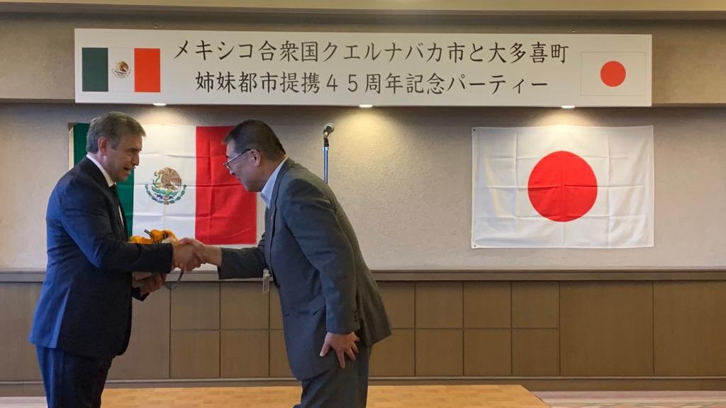 Recibe el alcalde de Ōtaki y la Embajada de México en Japón al alcalde José Luis Urióstegui. 